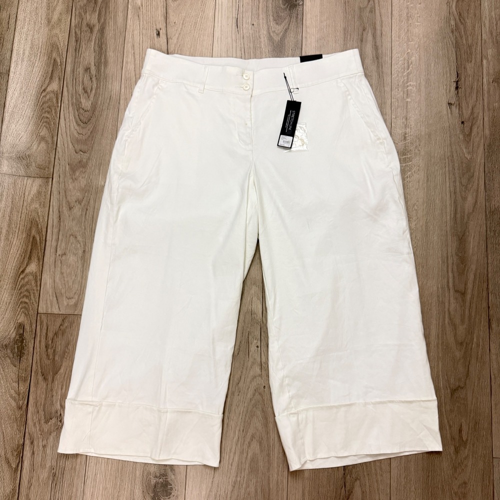 Lane Bryant The Lena Pants Women 18 White Capri Wide Leg Stretch Line High Rise